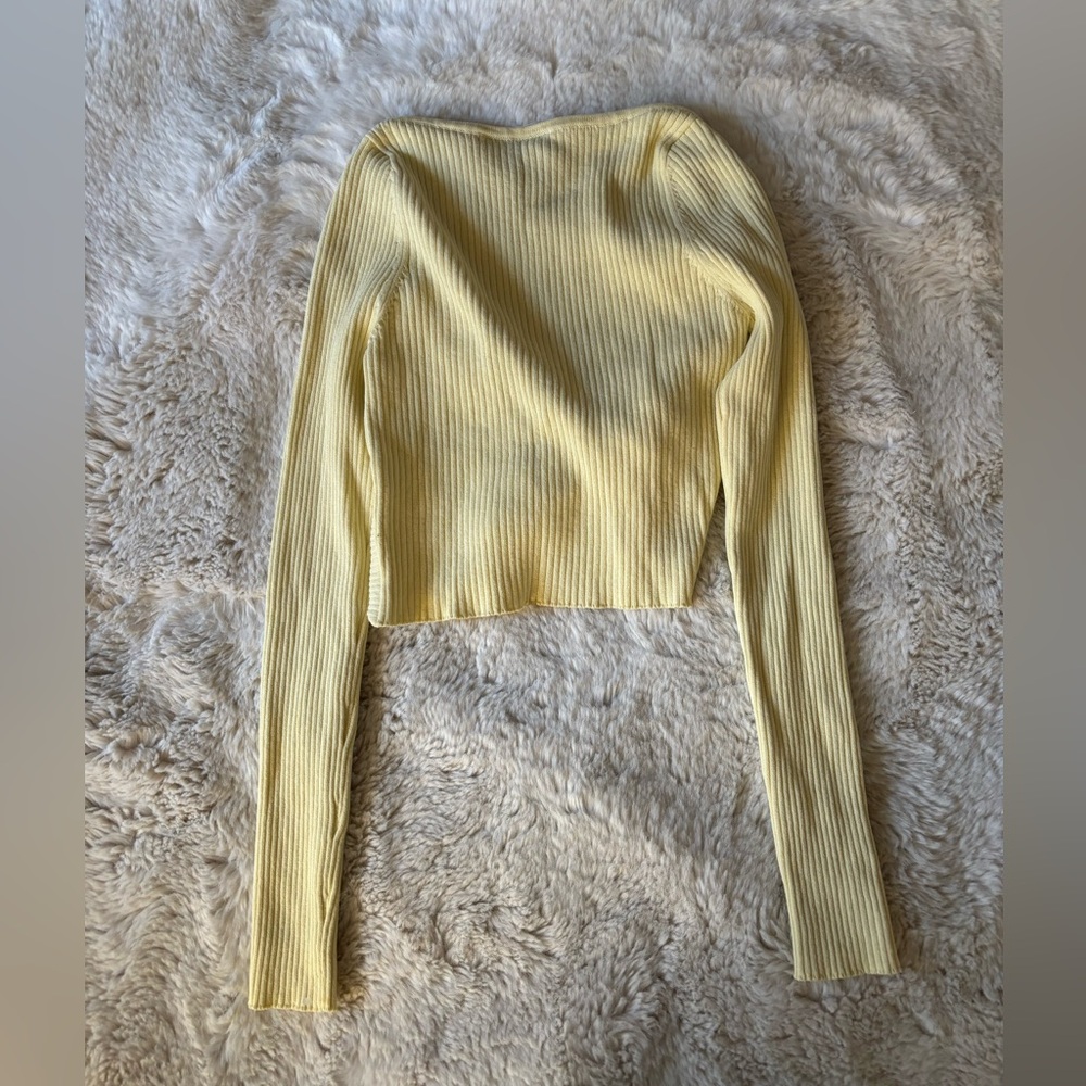 Cotton On Twist-Front Rib Knit Long Sleeve Top - Yellow - Picture 5 of 5